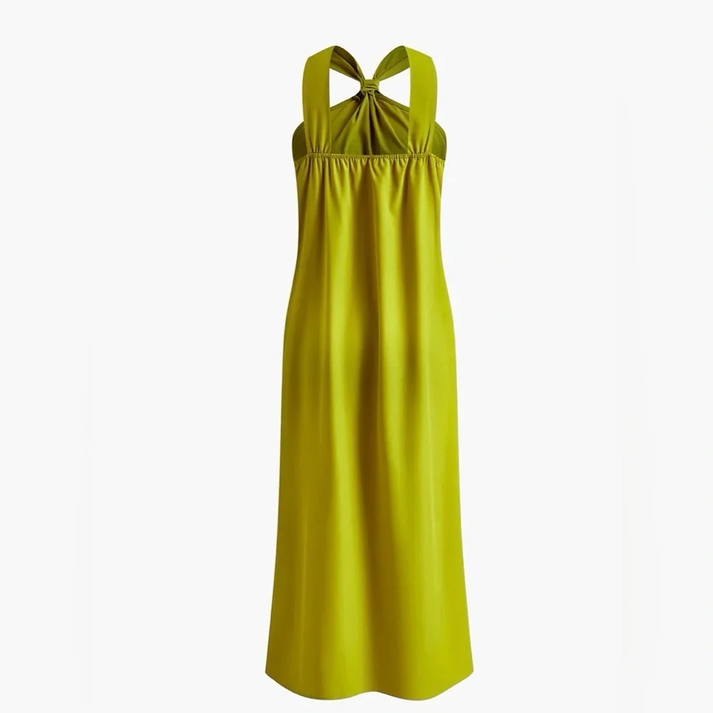 Commense Olive Green Twist-Neck Midi Dress - Picture 5 of 14